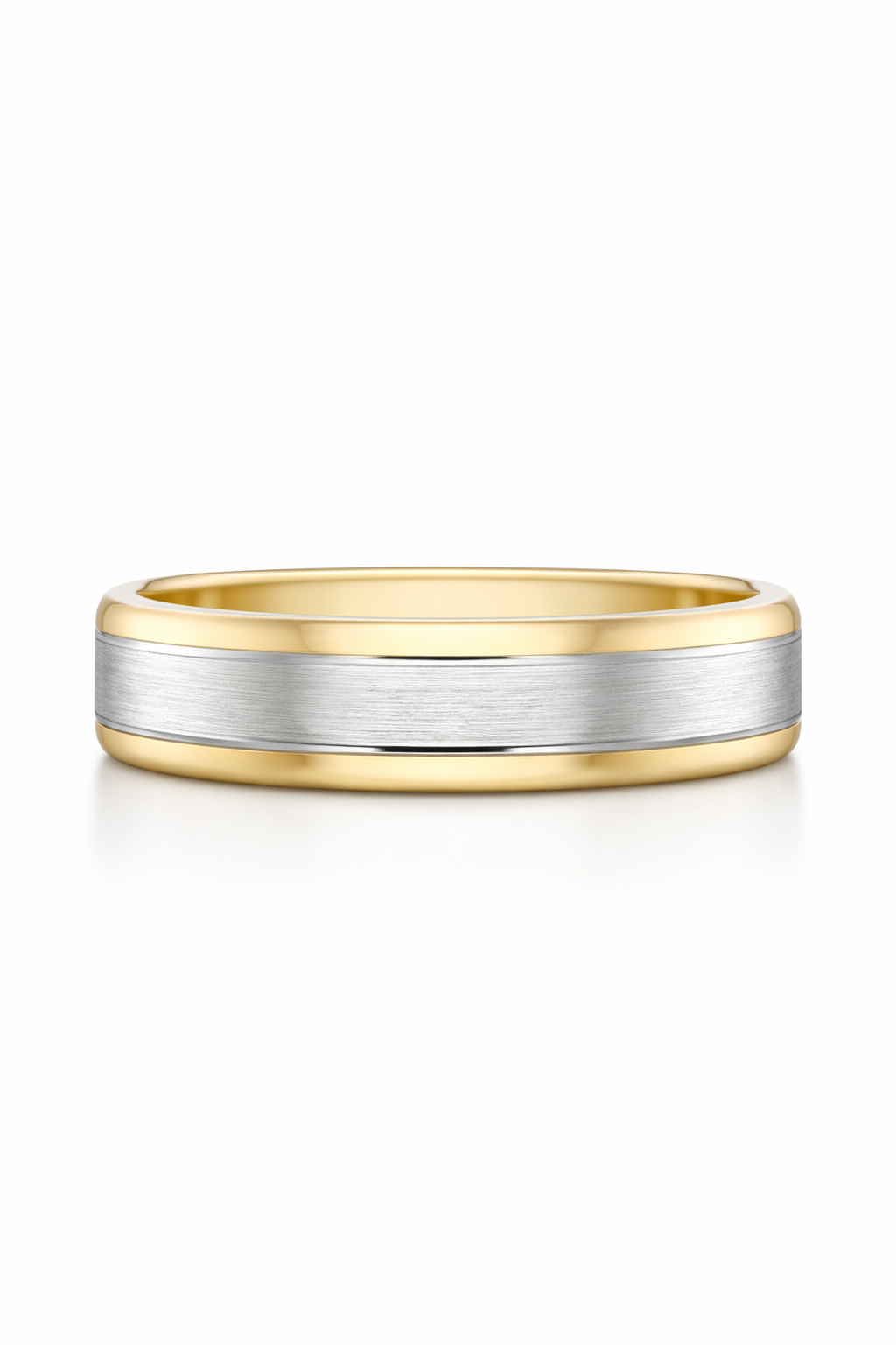 The Virelli Two Tone Faceted Wedding Band